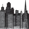 City skyline illustration.