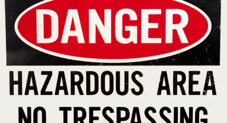 Danger Hazardous Area sign.