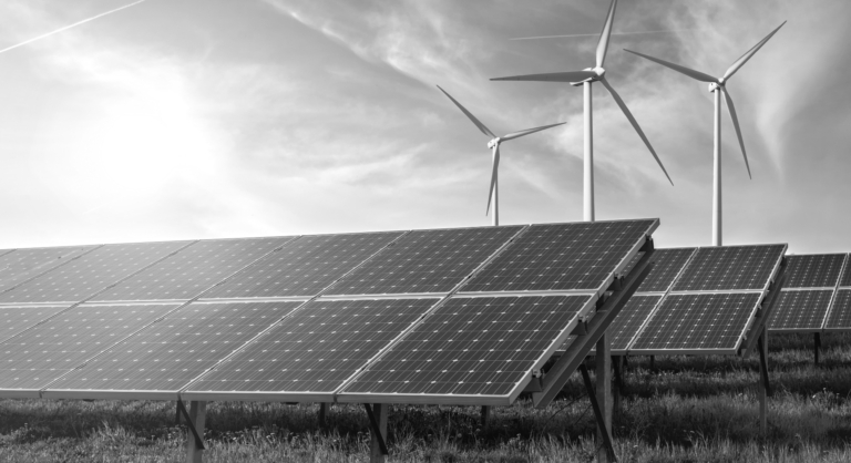 Wind turbines and solar panels