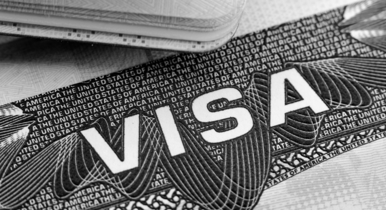 Close-up of a Visa.
