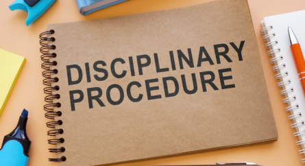 Notebook about disciplinary procedure