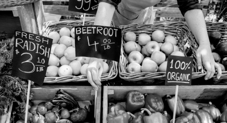 Produce at a farmers market.