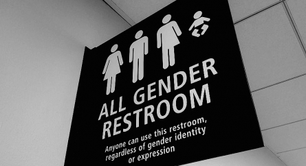 All gender restroom sign.