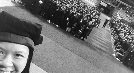 Aivi Nguyen QCC Commencement Selfie.