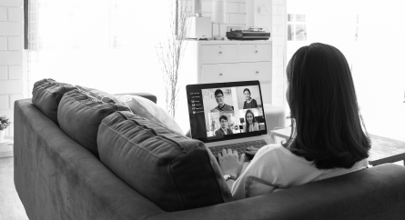 Woman working from home