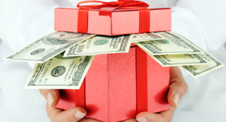 Gift box with money