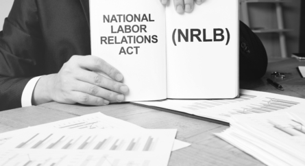 Photo shows hand written text National Labor Relations Act (NRLB)