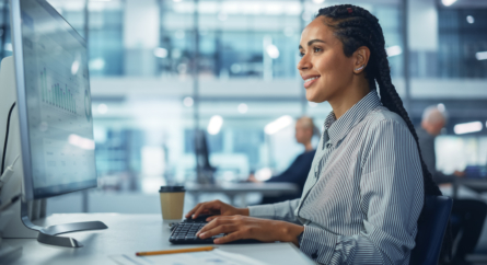 black woman with braids at work