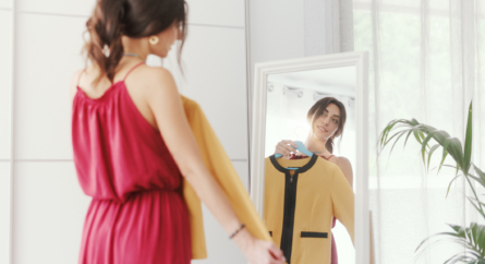 Woman deciding what to wear